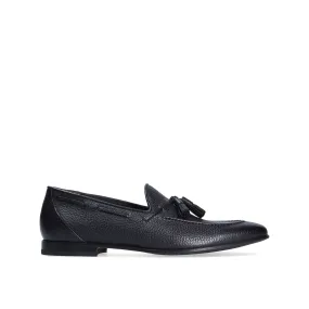 Franceschetti Fidenza Men's Shoes Black Full Grain Leather Tassels Loafers (FCCT1009)