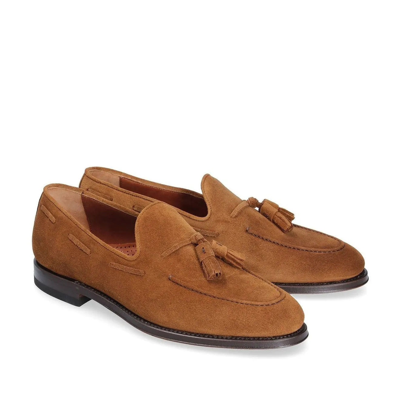 Franceschetti Oliver Men's Shoes Tobacco Suede Leather Tassels Loafers (FCCT1015)