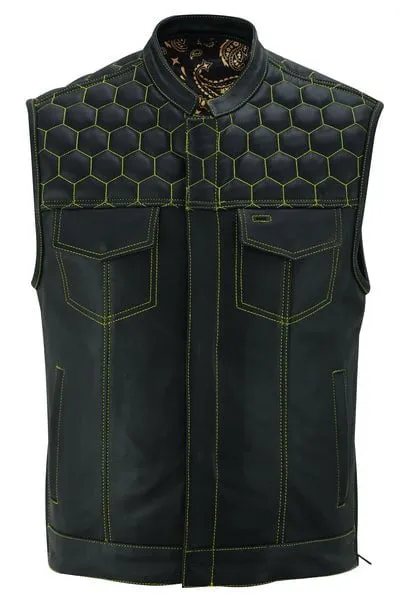 Gold Rush Men's Diamond Stitch Vest w/ Paisley Lining