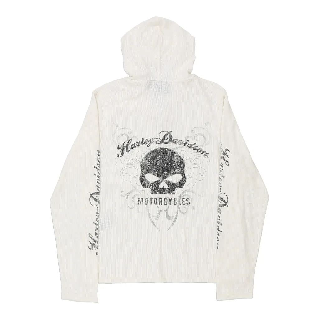 Harley Davidson Hoodie - 2XL White Cotton Blend