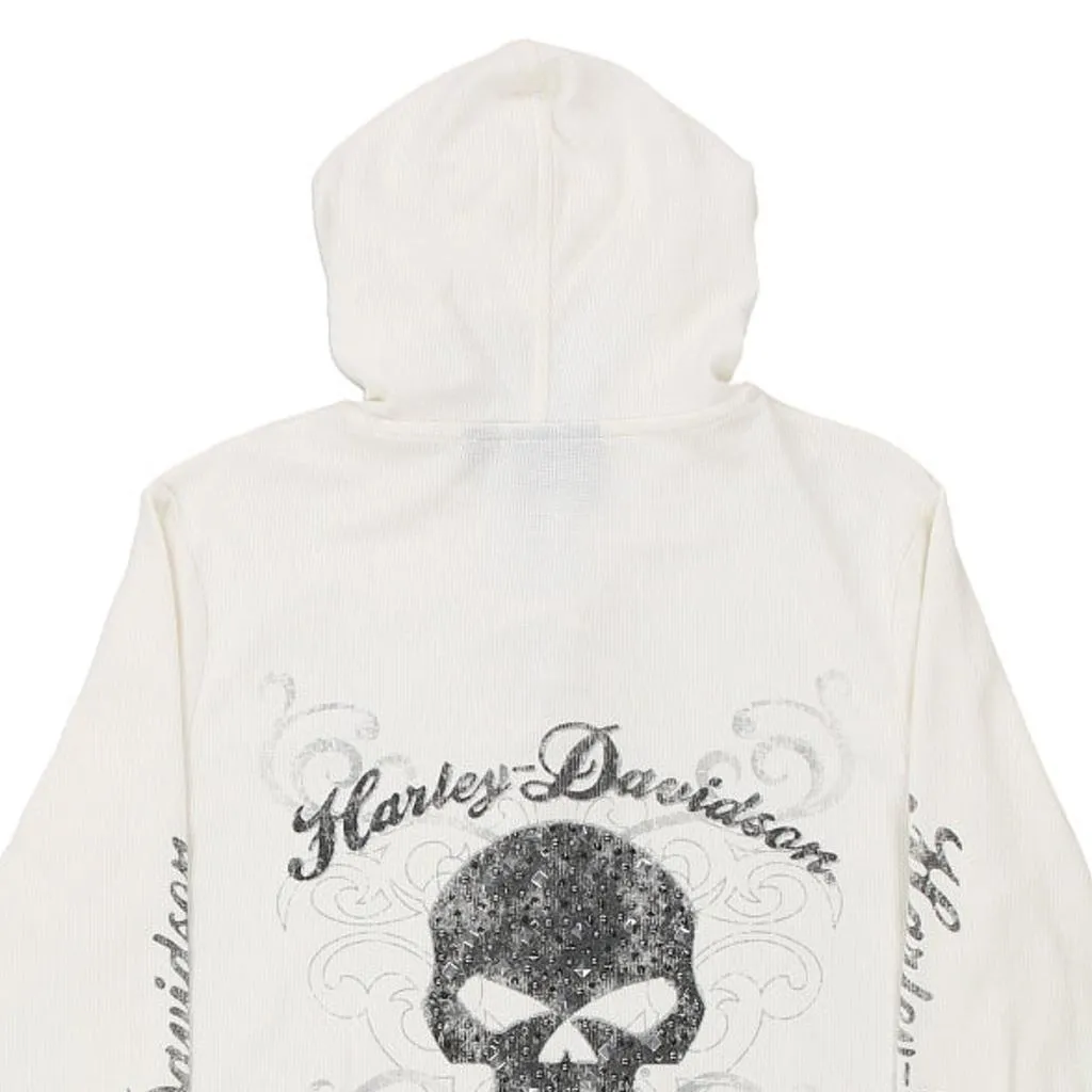 Harley Davidson Hoodie - 2XL White Cotton Blend