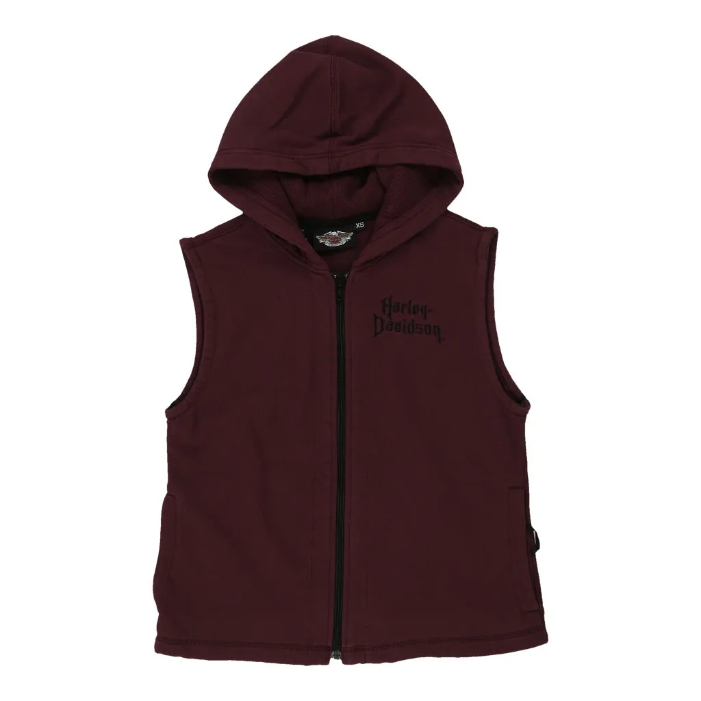 Harley Davidson Hoodie - XS Burgundy Cotton Blend