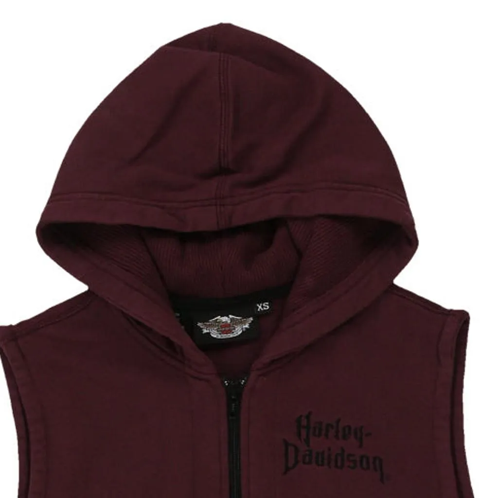 Harley Davidson Hoodie - XS Burgundy Cotton Blend