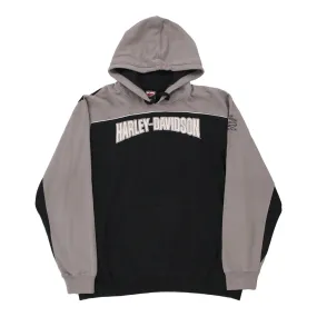 Harley Davidson Spellout Hoodie - XL Black Cotton Blend