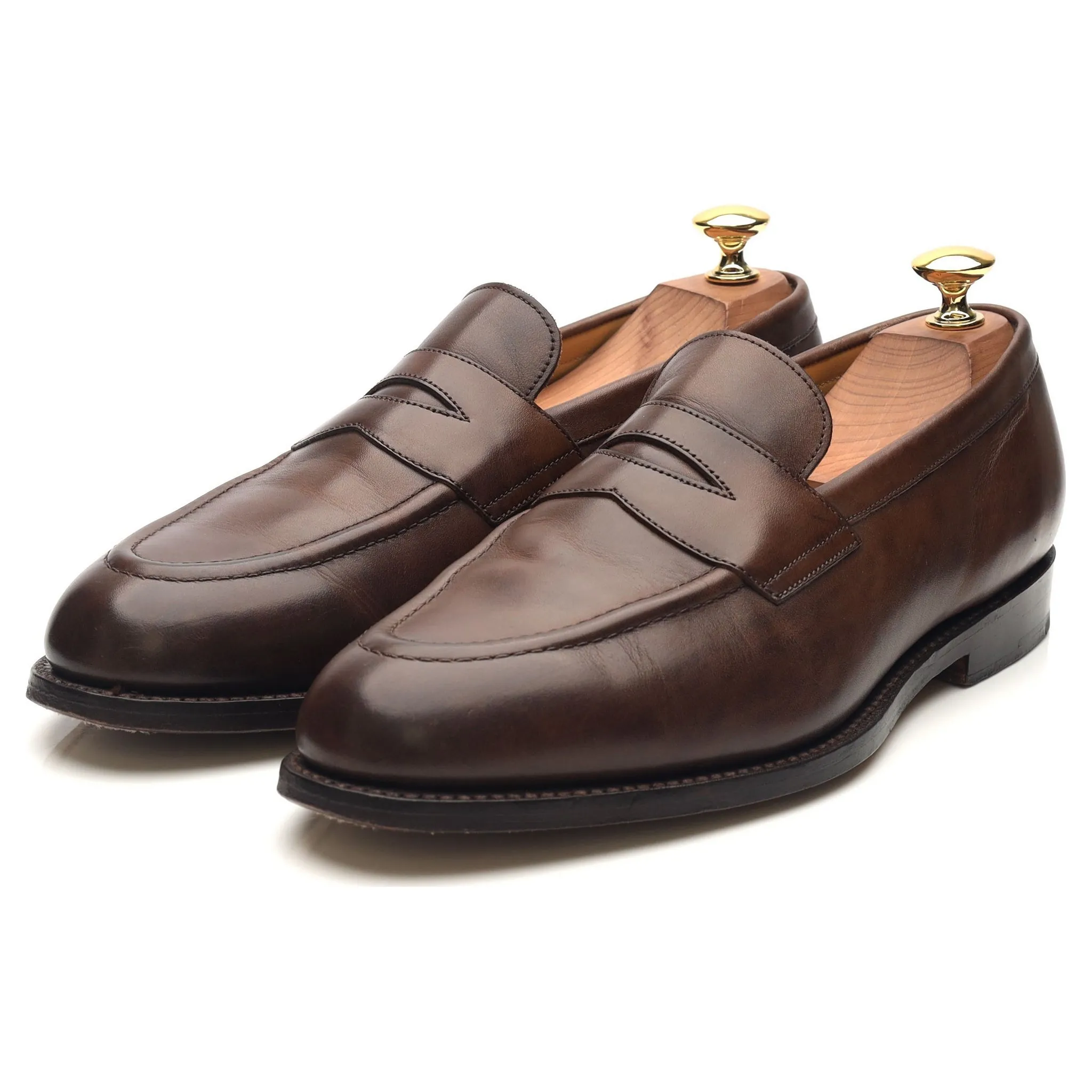 'Harvard' Dark Brown Leather Loafers UK 6.5