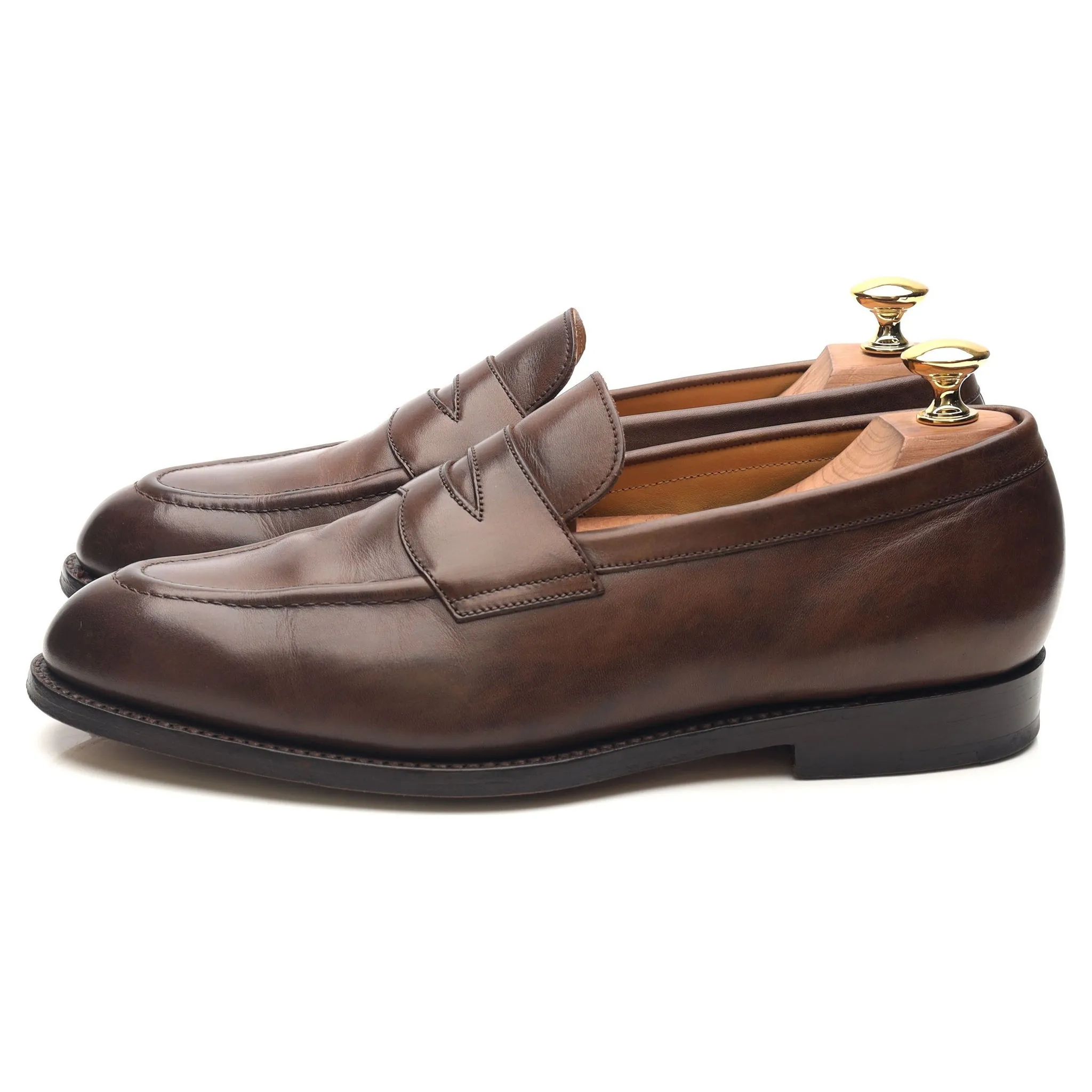 'Harvard' Dark Brown Leather Loafers UK 6.5