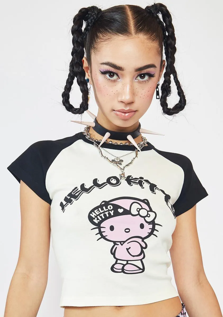 Hello Kitty Baseball Cap Raglan Tee-