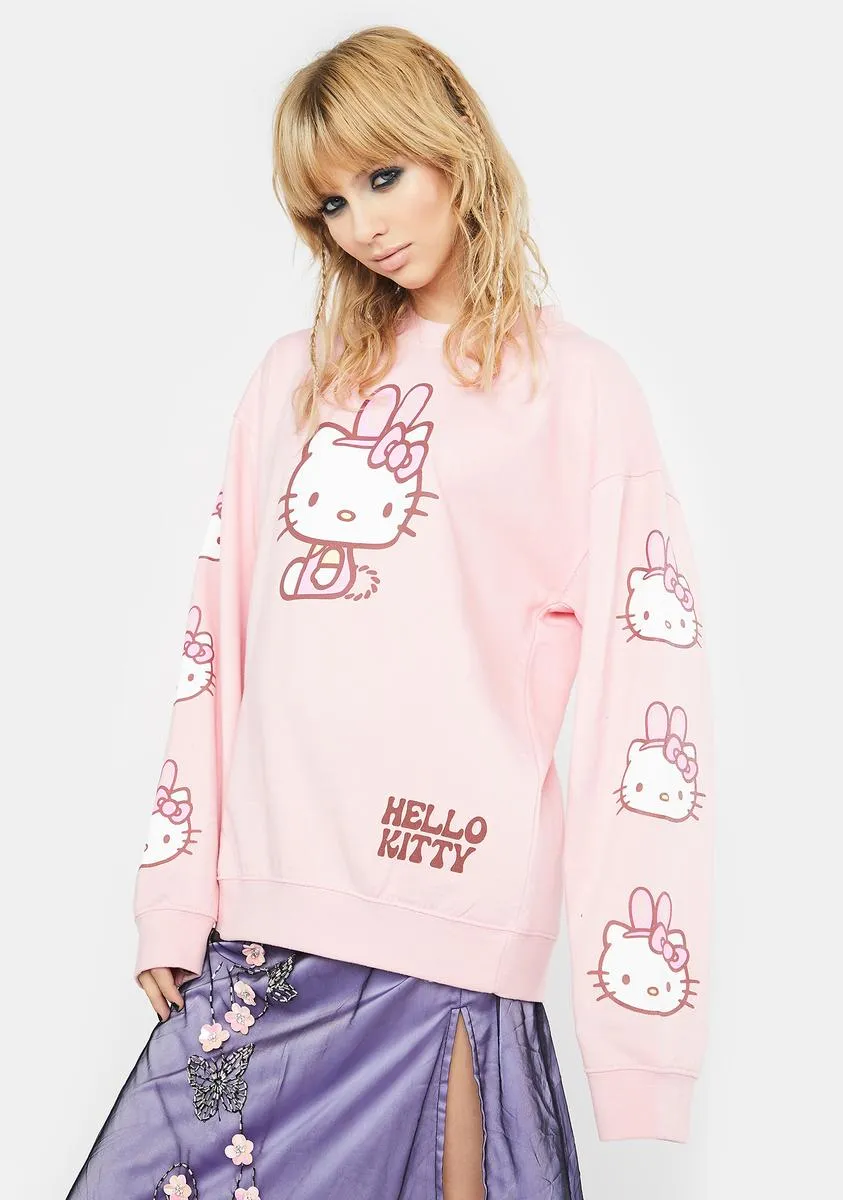 Hello Kitty Bunny Crewneck Sweatshirt-