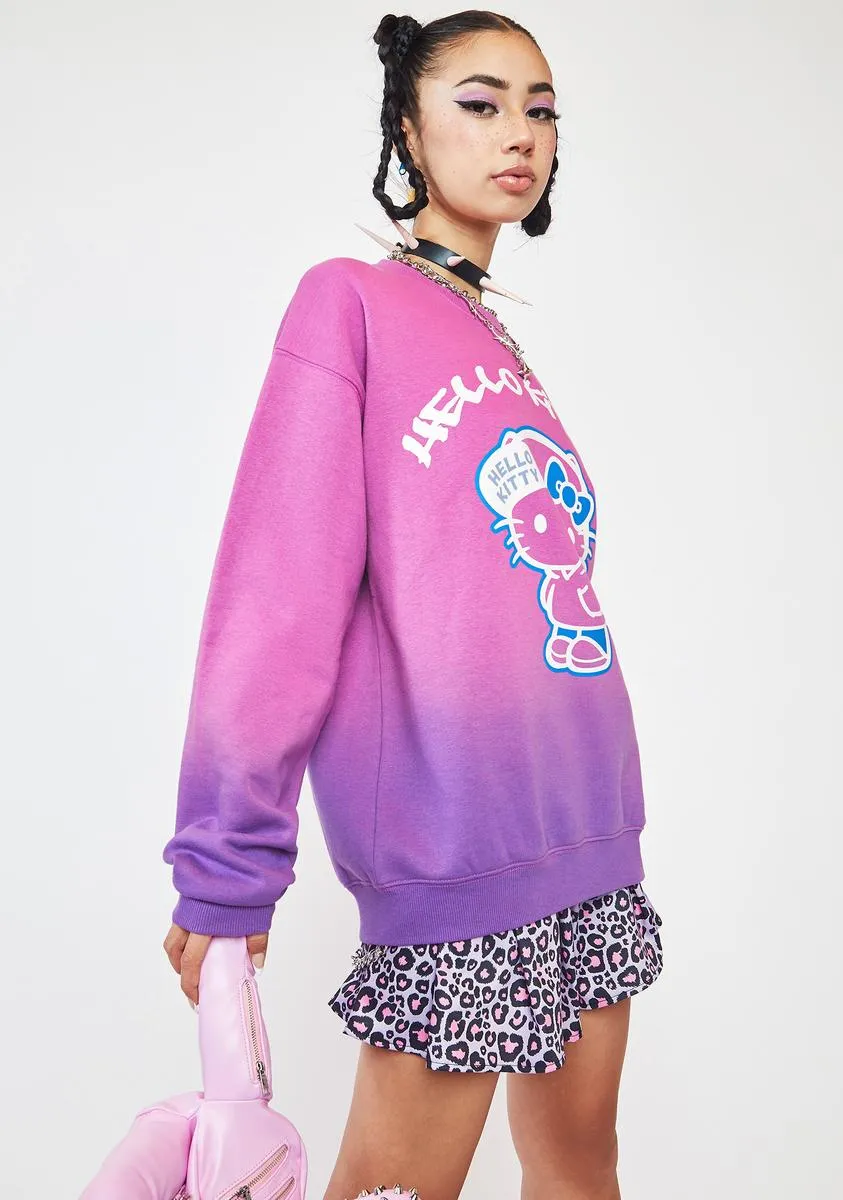 Hello Kitty Ombre Tie Dye Sweatshirt-