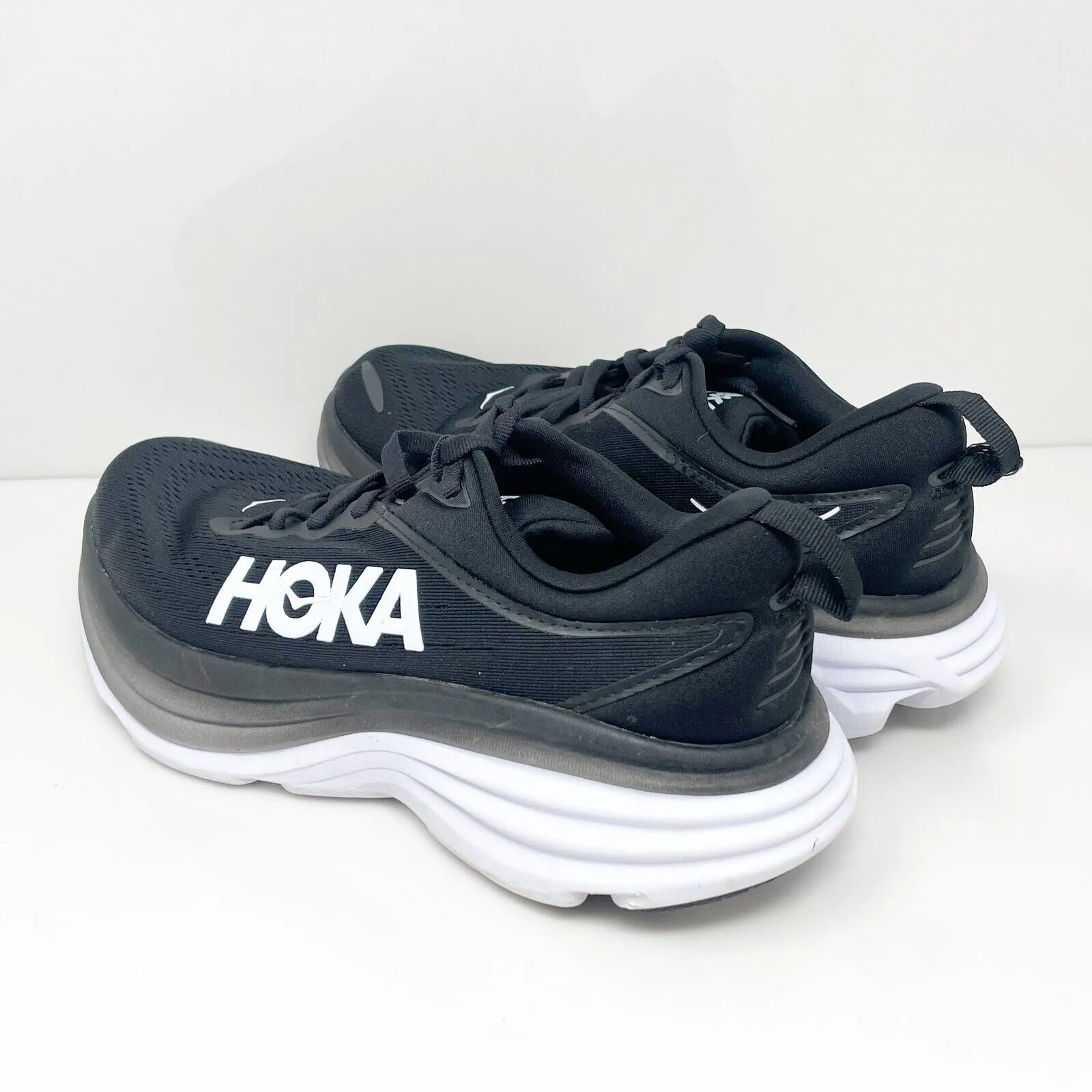 Hoka One One Womens Bondi 8 1127952 BWHT Black Running Shoes Sneakers Size 8 B