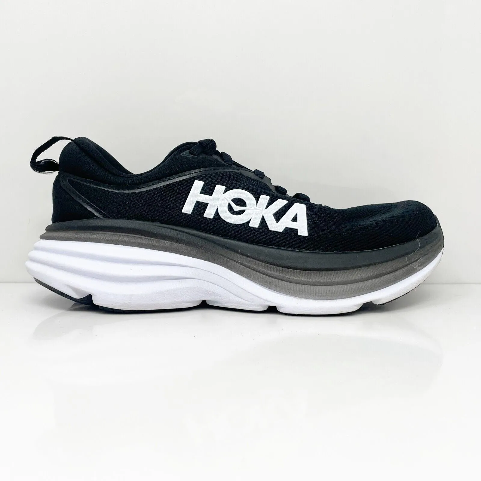 Hoka One One Womens Bondi 8 1127952 BWHT Black Running Shoes Sneakers Size 8 B