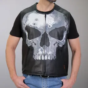 Hot Leathers Club Style 'Jumbo Skull' Biker Vest w/ Concealed Carry