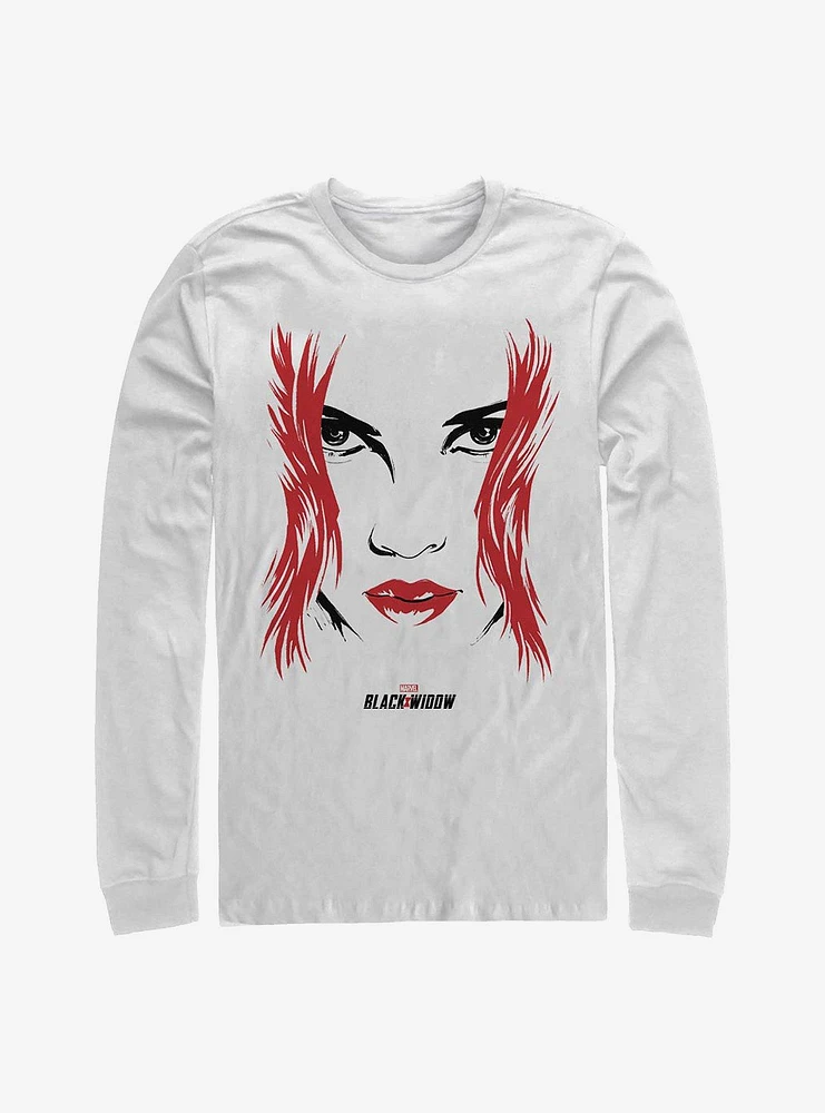 Hot Topic Marvel Black Widow Face Long-Sleeve T-Shirt