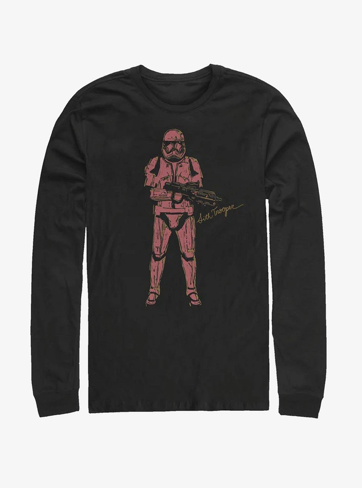 Hot Topic Star Wars Episode IX Rise of Skywalker Red Trooper Long-Sleeve T-Shirt