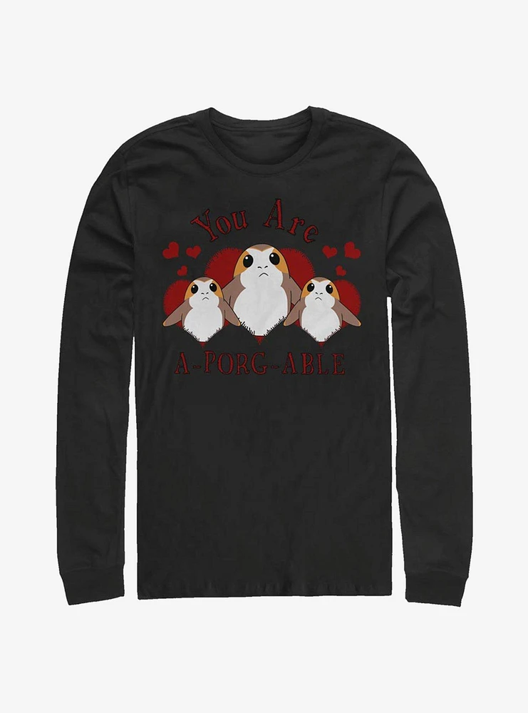 Hot Topic Star Wars Episode VIII The Last Jedi A-Porg-Able Long-Sleeve T-Shirt