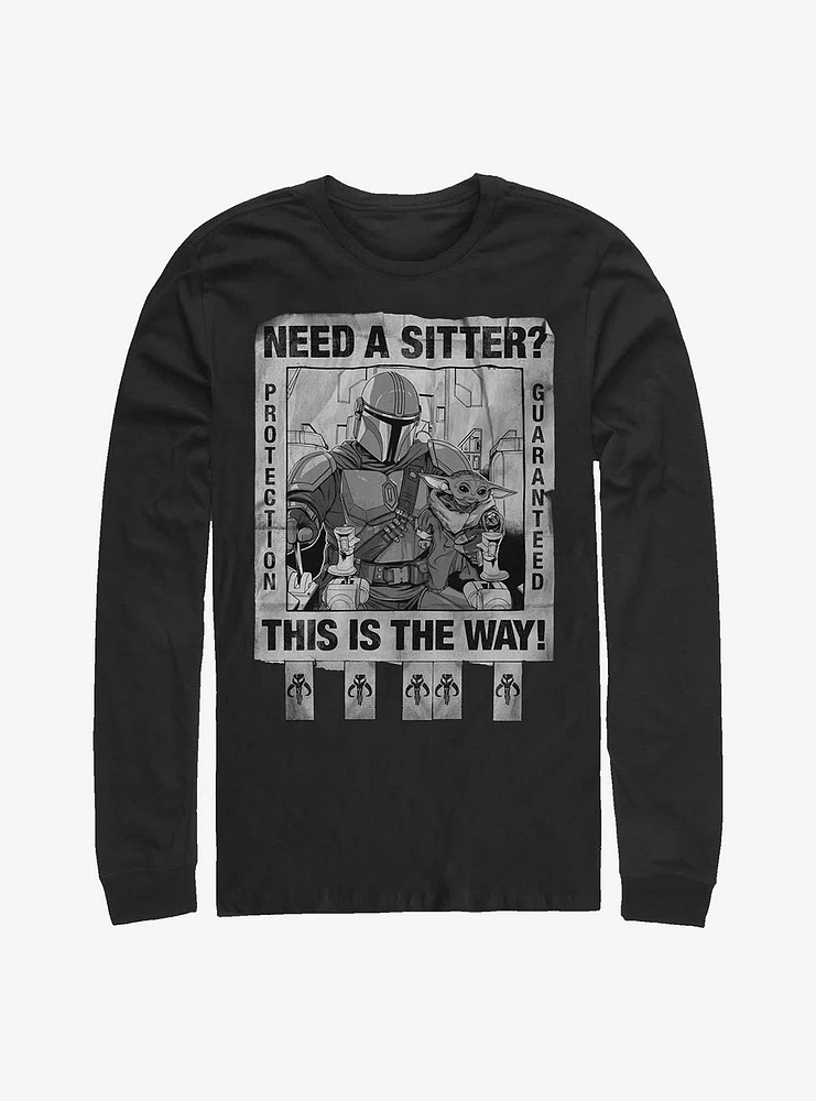 Hot Topic Star Wars The Mandalorian Protection Guaranteed Long-Sleeve T-Shirt