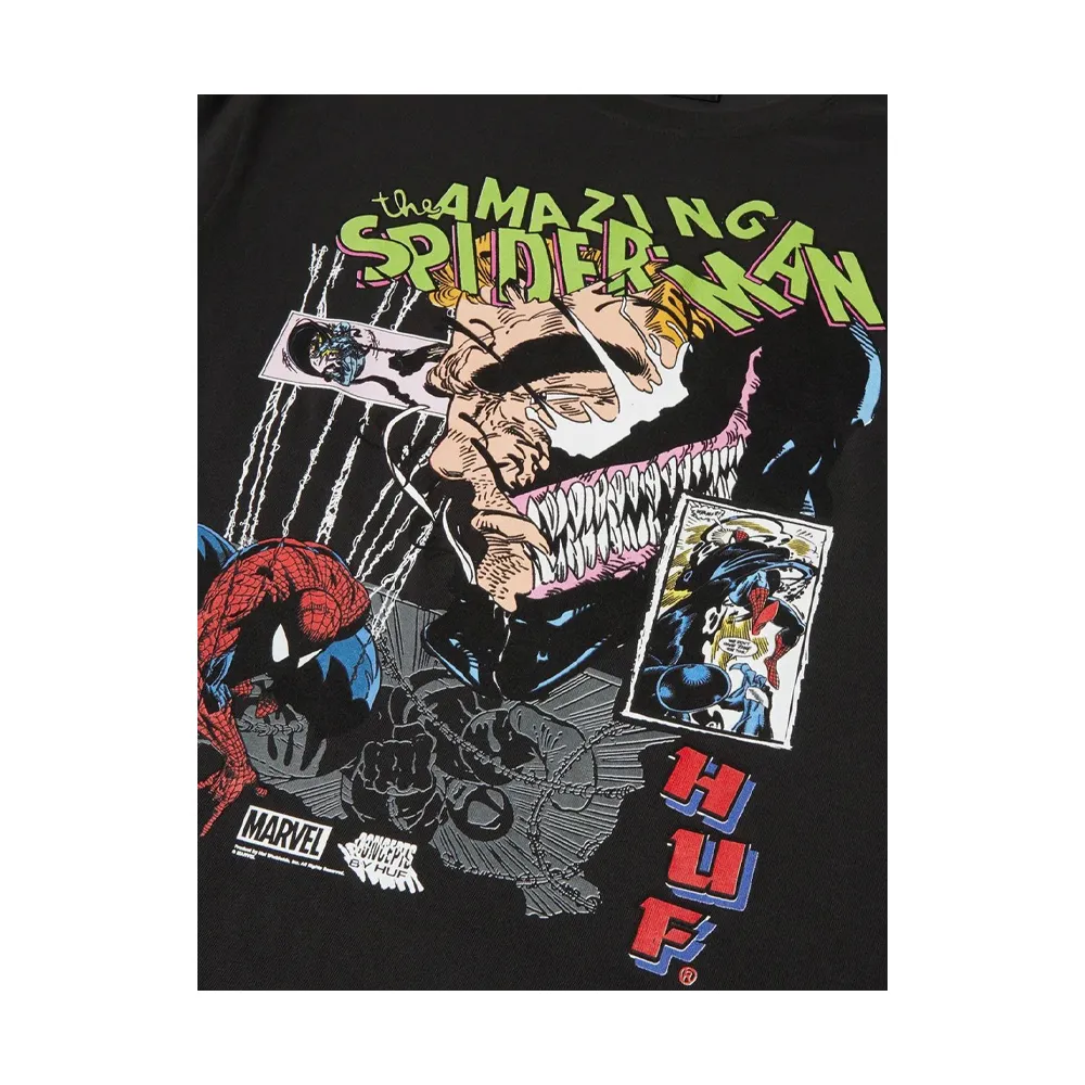 Huf X Marvel Brock Washed Short Sleeve T-shirt Washed Black TS02058