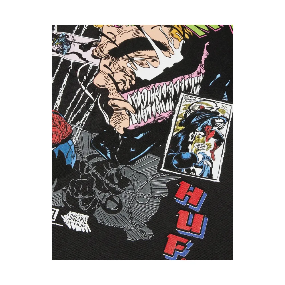 Huf X Marvel Brock Washed Short Sleeve T-shirt Washed Black TS02058