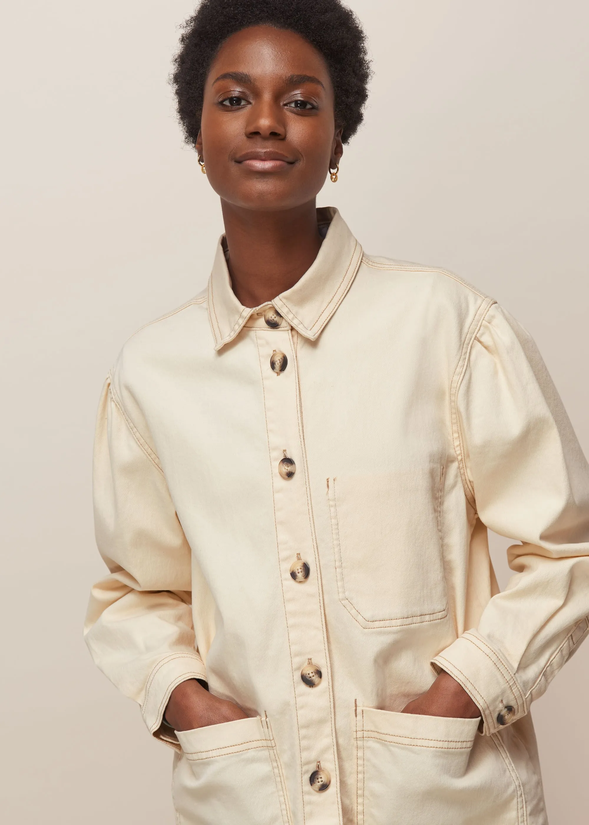 Ivory LF Markey Puff Sleeve Jacket