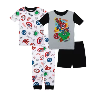 JCPenney Disney Collection Little & Big Boys 4-pc. Avengers Marvel Pajama Set