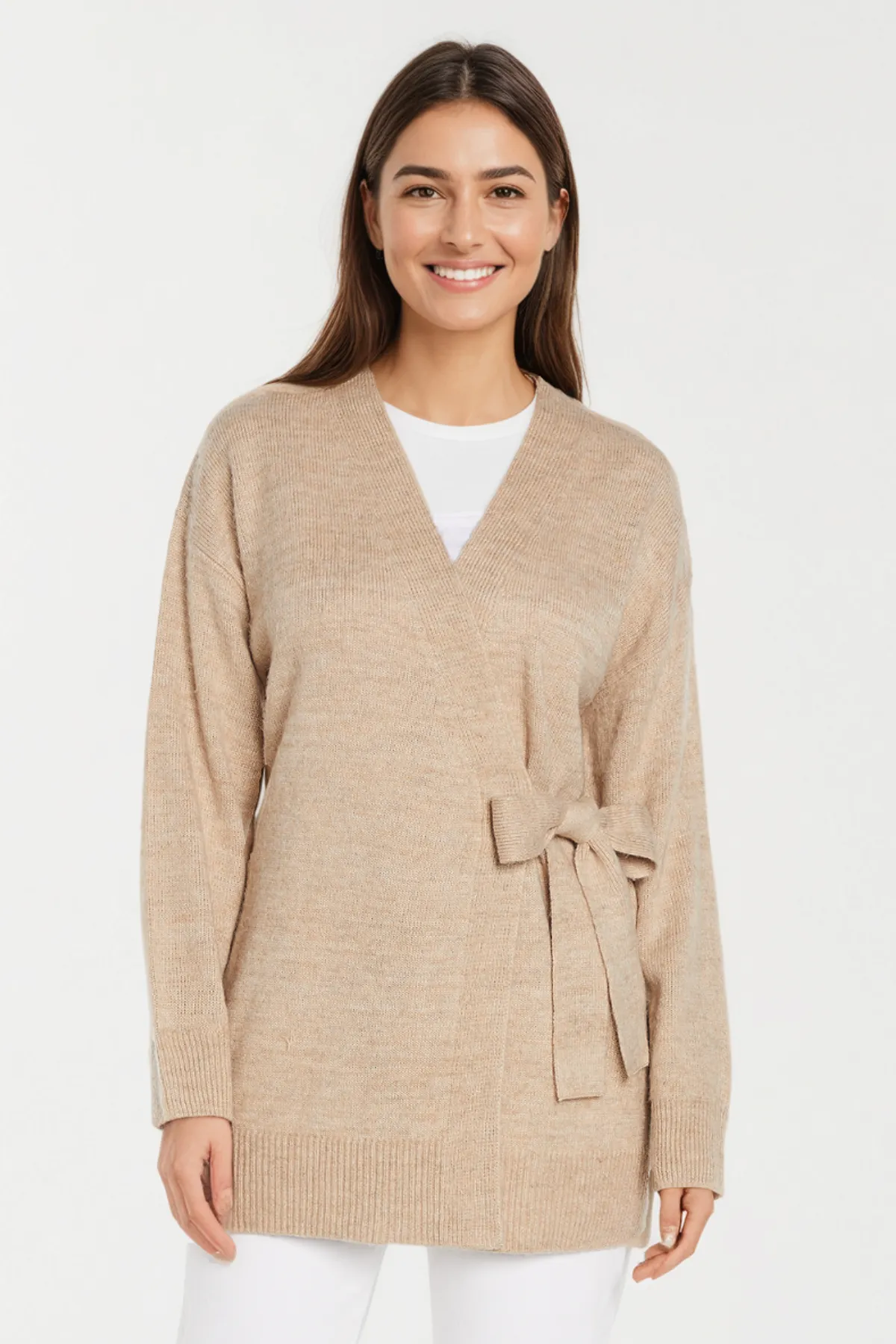 Jo Wrap Cardigan | Heather Oatmeal