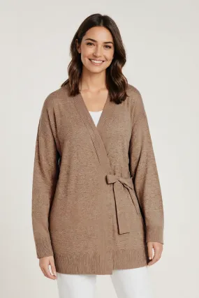 Jo Wrap Cardigan | Taupe Gray