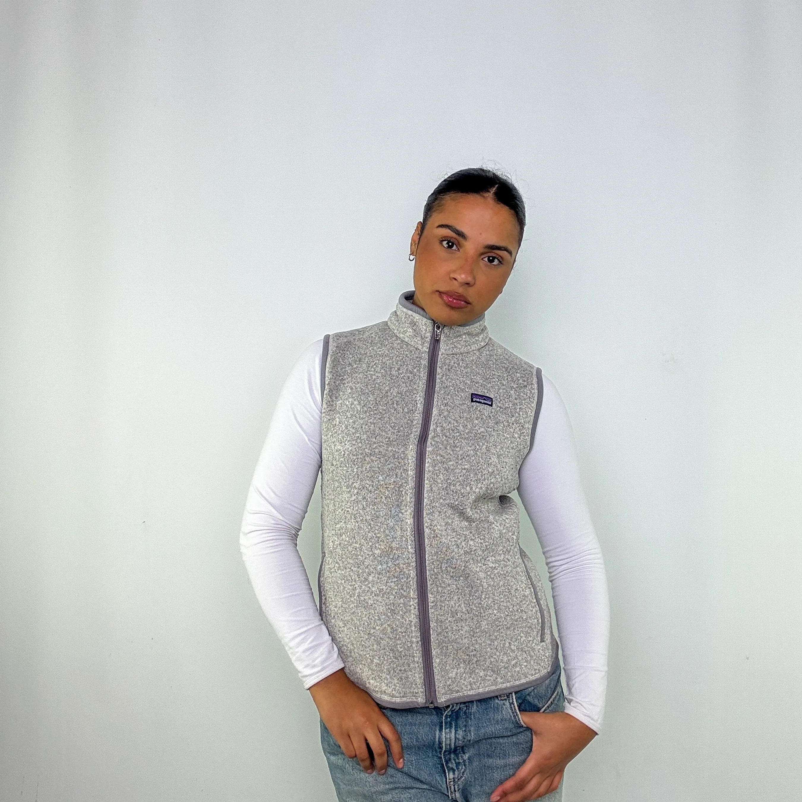 Light Grey y2ks Patagonia Gilet Fleece (L)