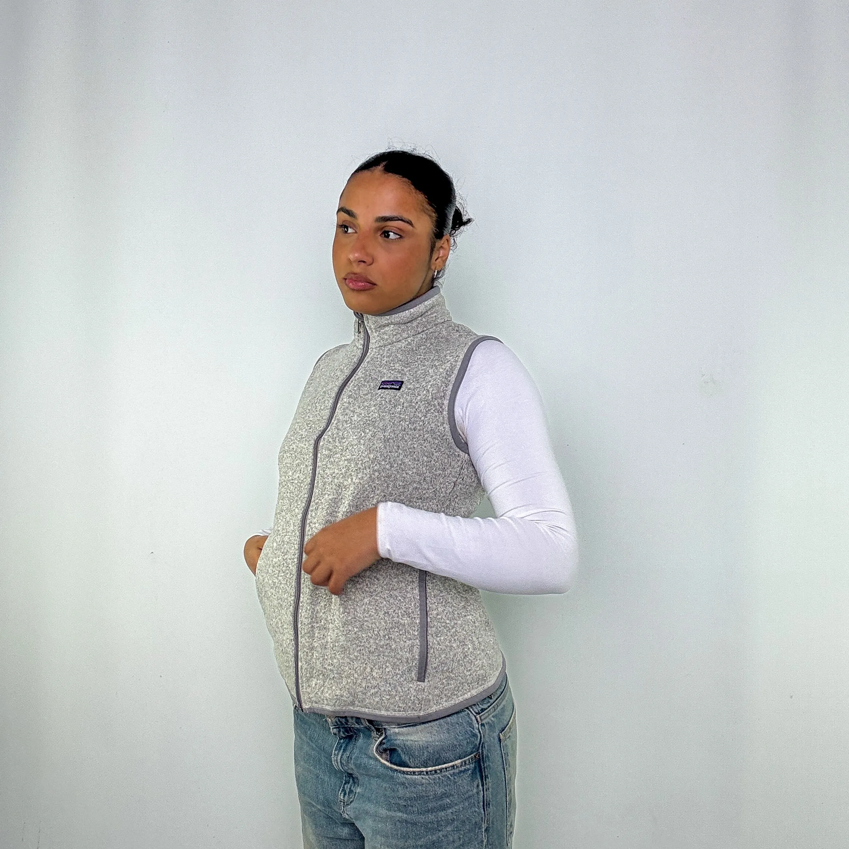 Light Grey y2ks Patagonia Gilet Fleece (L)