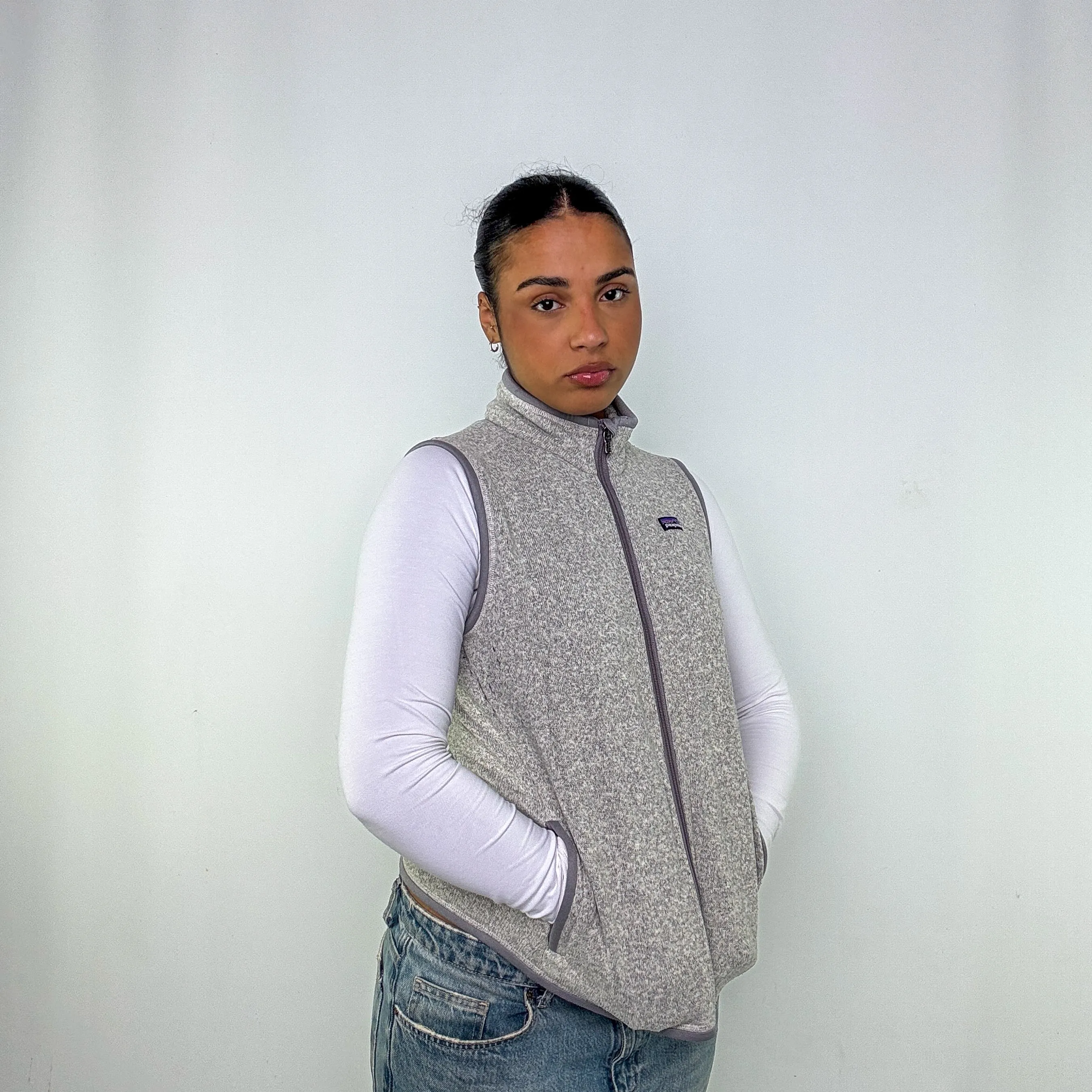 Light Grey y2ks Patagonia Gilet Fleece (L)