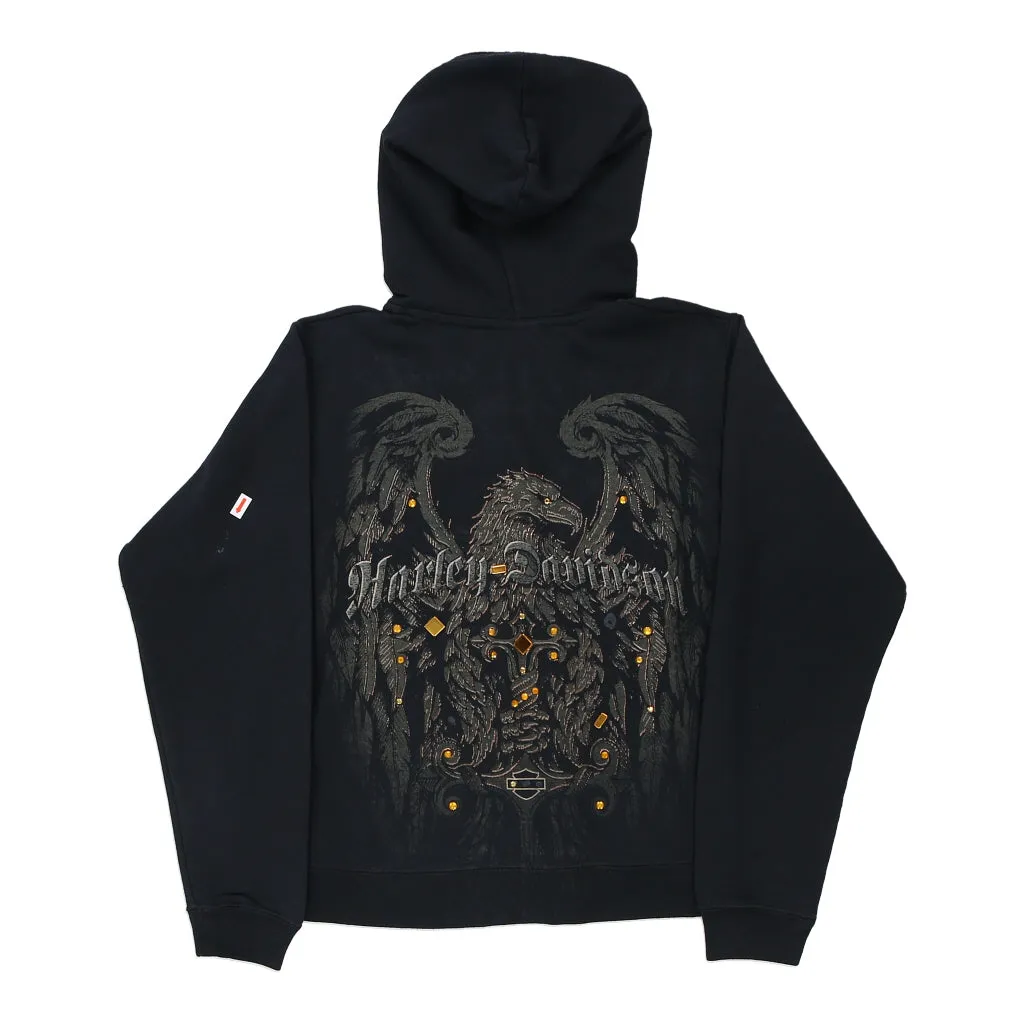 Manitowoc, WI Harley Davidson Graphic Hoodie - Small Black Cotton Blend