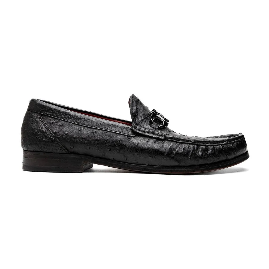 Marco Di Milano Ferrioni Men's Shoes Exotic Ostrich Horsebit Moccasin loafers (MDM1171)