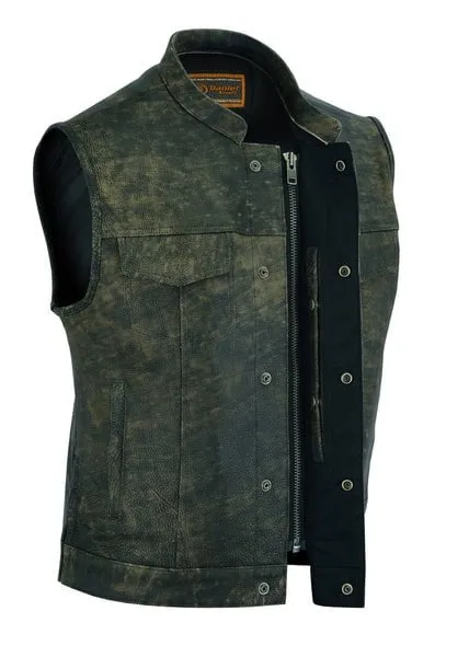 Mens Antique Brown Concealed Carry Vest