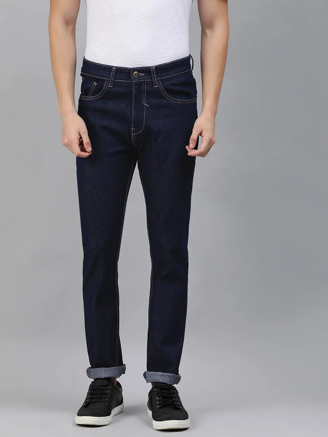 Men's Dark Blue Slim Fit Denim Jeans Stretchable