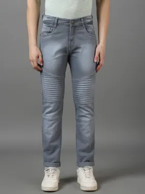 Men's Light Grey Slim Fit Jeans Stretchable