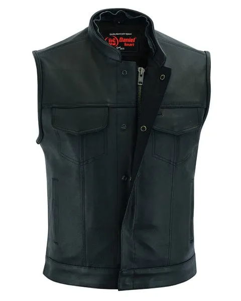 Men's Premium Naked Cowhide Removable Hooded Vest w/ Concealed Carry