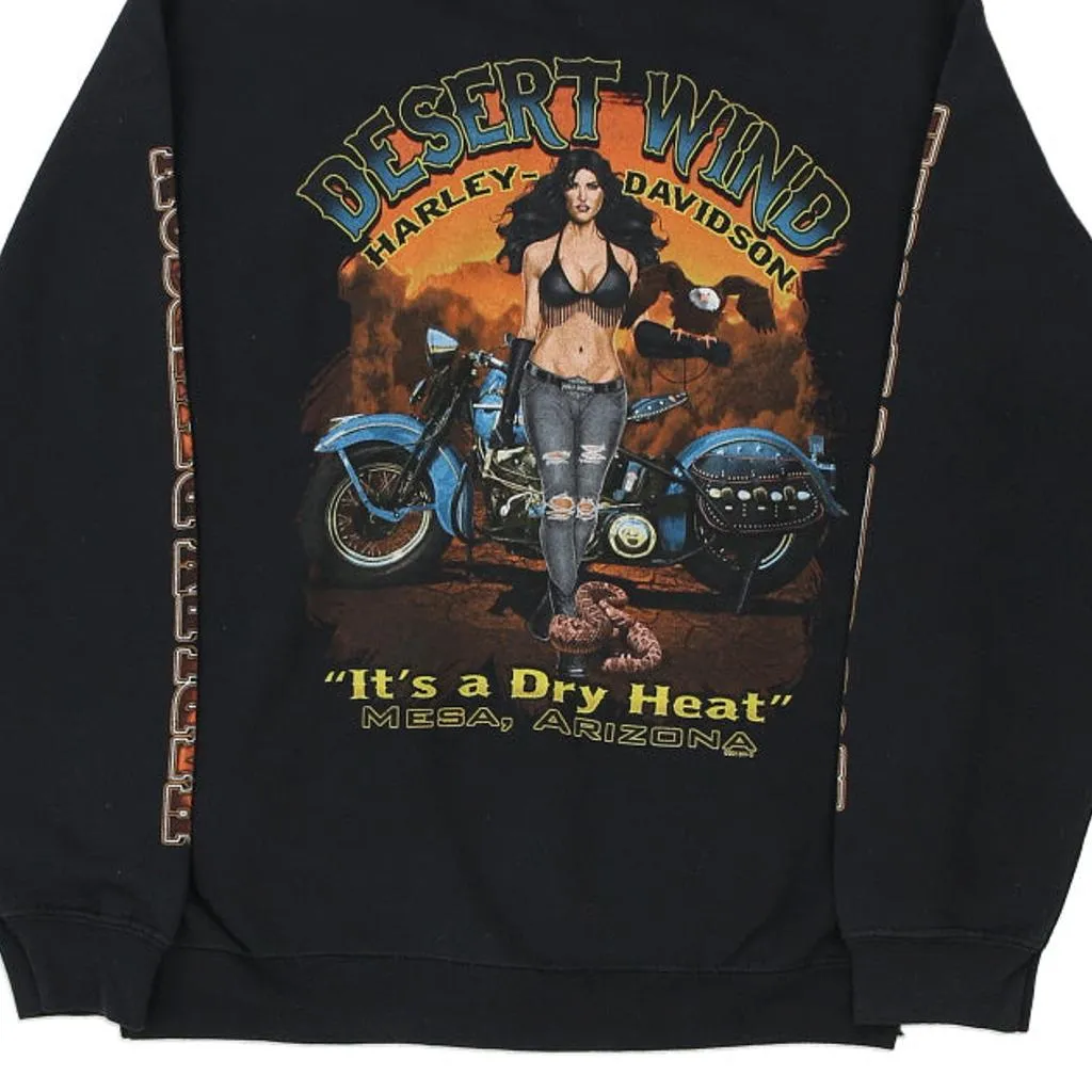 Mesa, Arizona Harley Davidson Graphic Hoodie - Small Black Cotton Blend