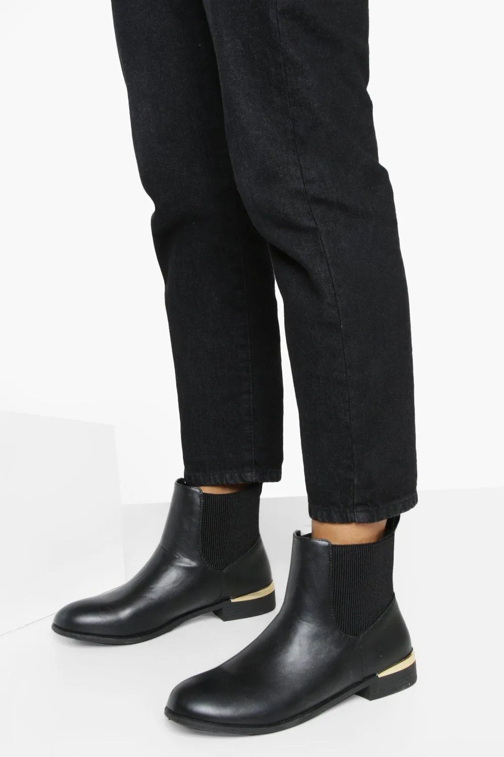 Metal Trim Chelsea Boots