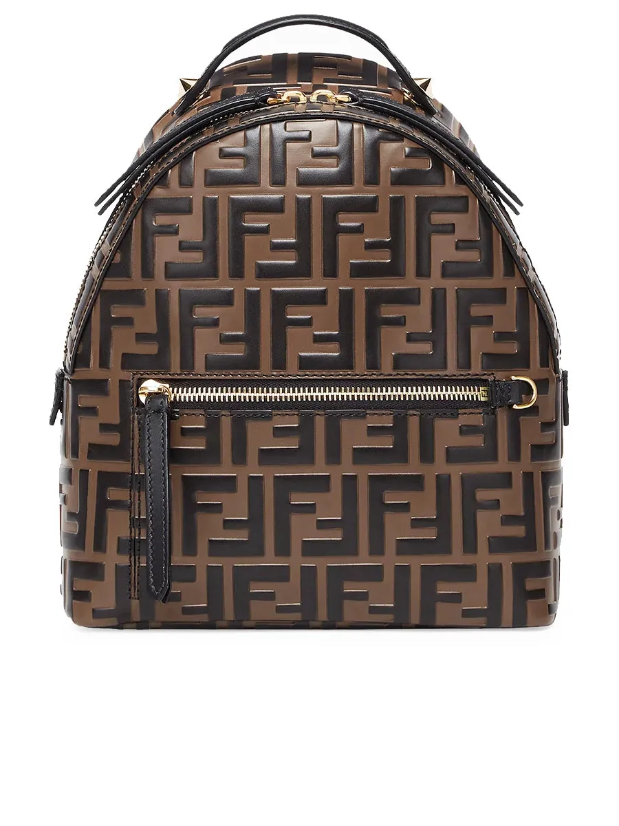 Mini Backpack in Brown FF Leather