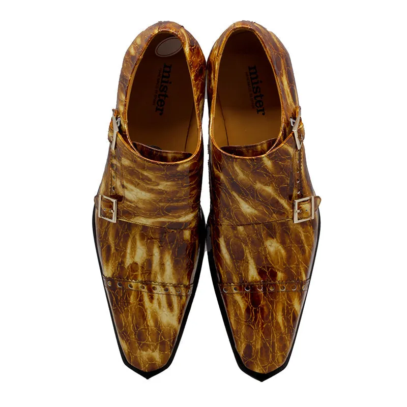 Mister Sentis Men's Shoes Patent Leather Double Monk-Straps Loafers (MIS1165)