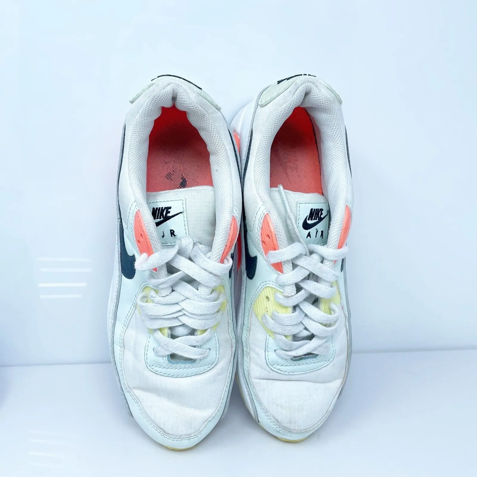 Nike Womens Air Max 90 CV8819-101 White Casual Shoes Sneakers Size 9.5