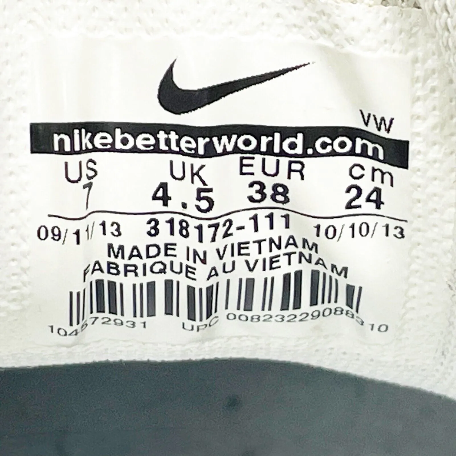 Nike Womens View II 318172-111 White Running Shoes Sneakers Size 7