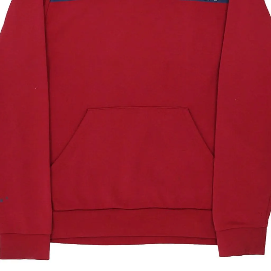 Oakley Spellout Hoodie - Medium Red Cotton Blend