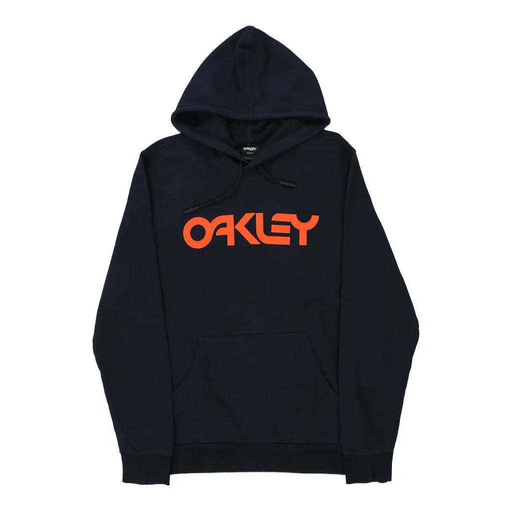 Oakley Spellout Hoodie - XL Navy Cotton Blend