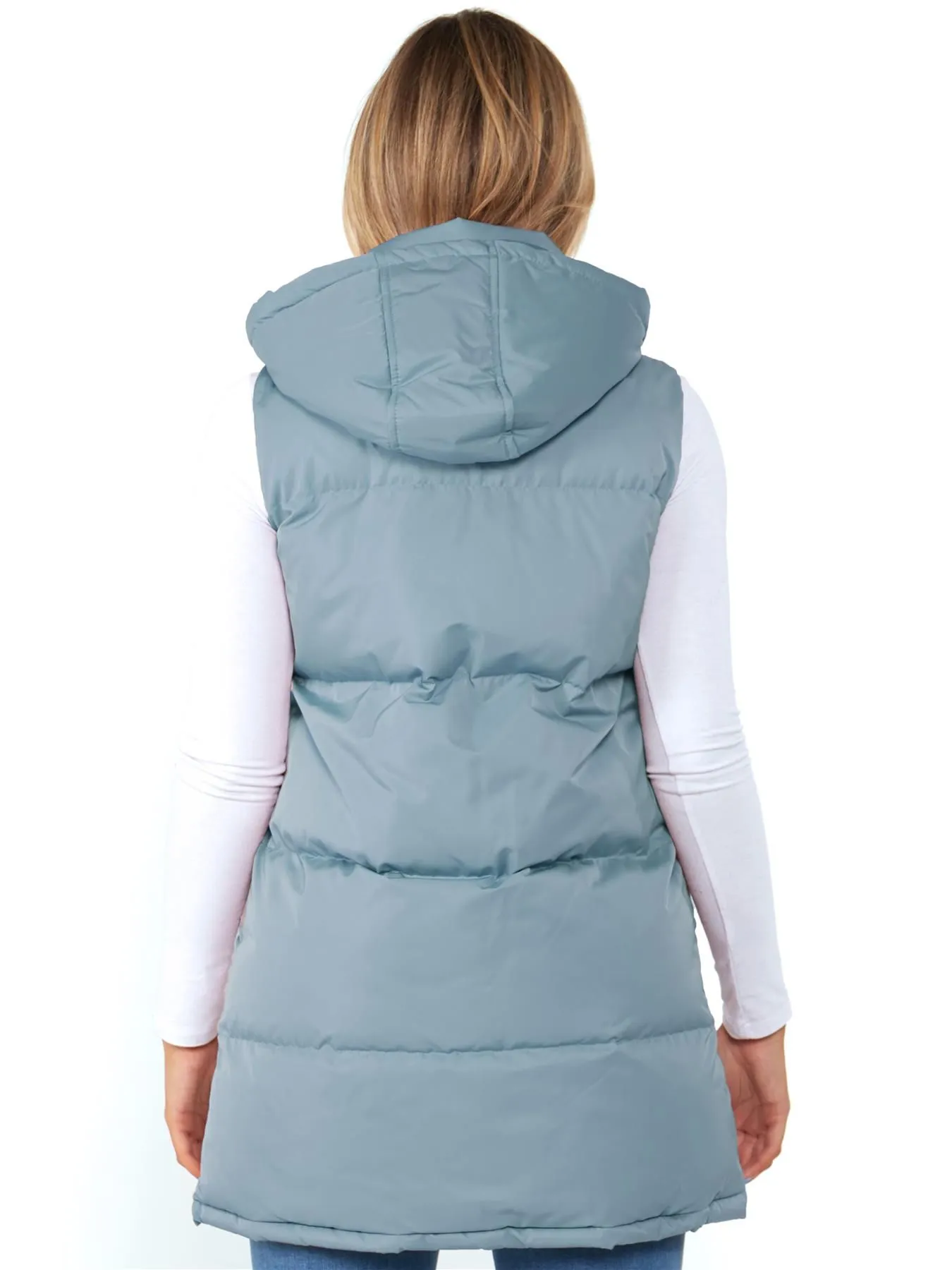 Padded Puffer Mid Length Gilet, Light Sage, UK Sizes 8 to 16