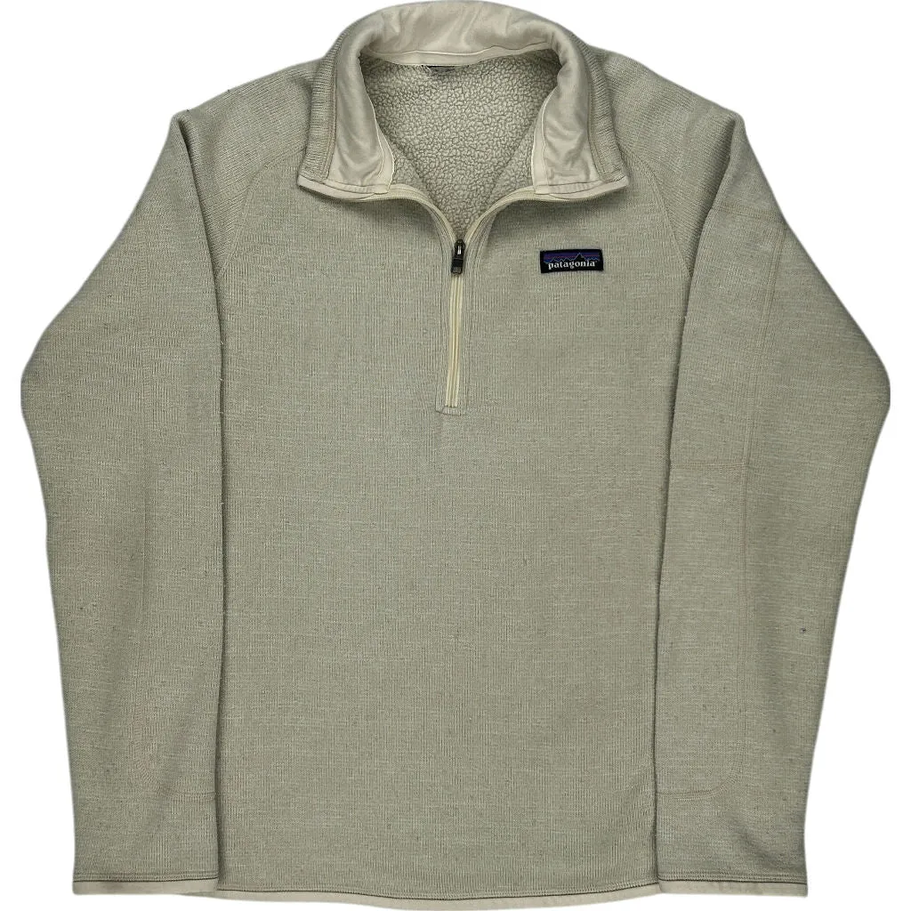 Patagonia 1/4 Zip Fleece Pullover - Small - Beige Polyester