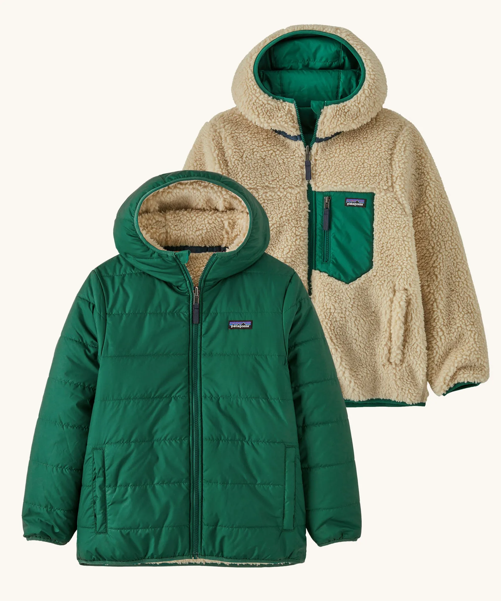 Patagonia Kids Reversible Ready Freddy Hoody - Conifer Green