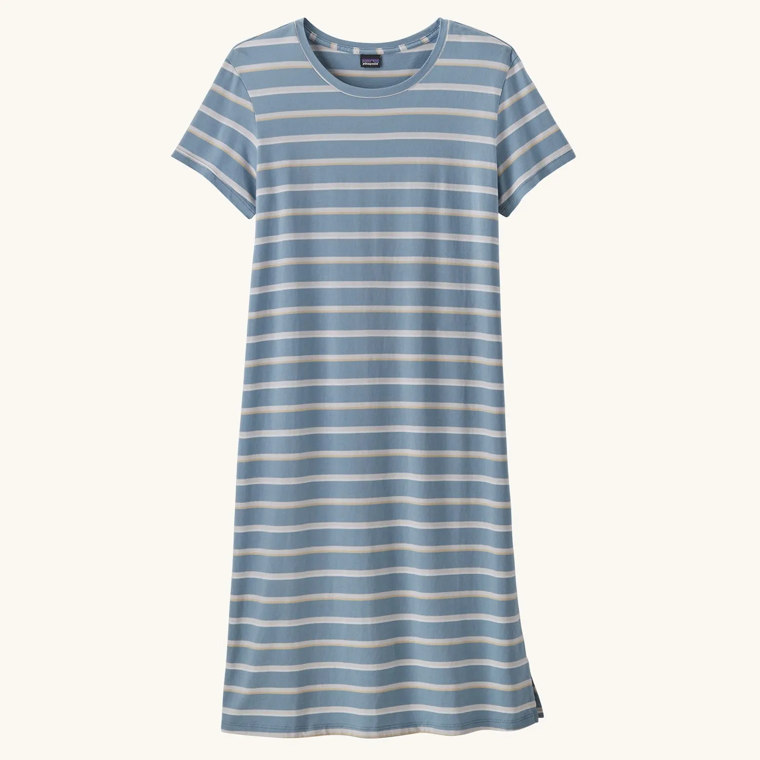 Patagonia Women's Regenerative T-Shirt Dress - Sunset Stripe/Light Plume Grey