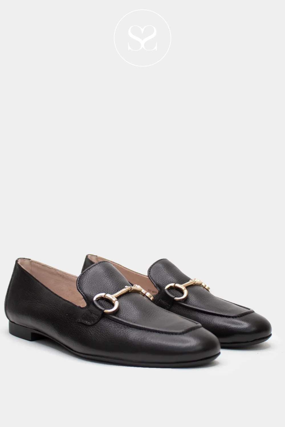 PAUL GREEN 2596 BLACK LEATHER PENNY LOAFERS