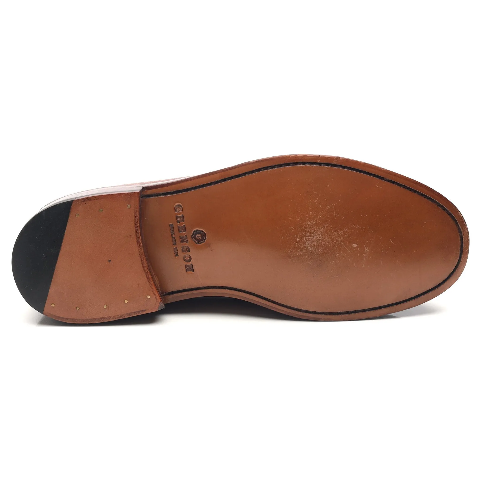 'Peter' Tan Brown Leather Loafers UK 7.5 E