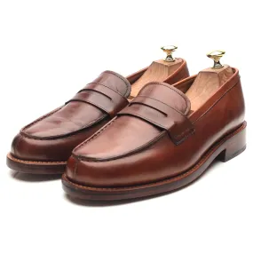 'Peter' Tan Brown Leather Loafers UK 7.5 E